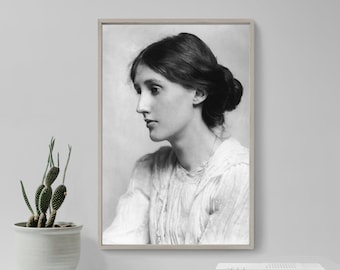 Virginia Woolf by Charles Beresford (1902) - Vintage Photograph, Photo, Poster, Print, Art Gift, Decor B&W