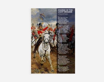 Alfred Tennyson Poem - Charge of The Light Brigade V2- Art Print Poster Painting - Museum Quality Giclee Home Wall Décor