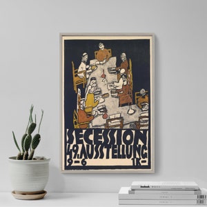Egon Schiele、Secession 49. Austellung Secession. 49 Ausstellung Canvas Print by Egon Schiele