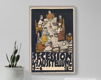 Egon Schiele - Secession 49 Exhibition (1918) - Vintage Drawing