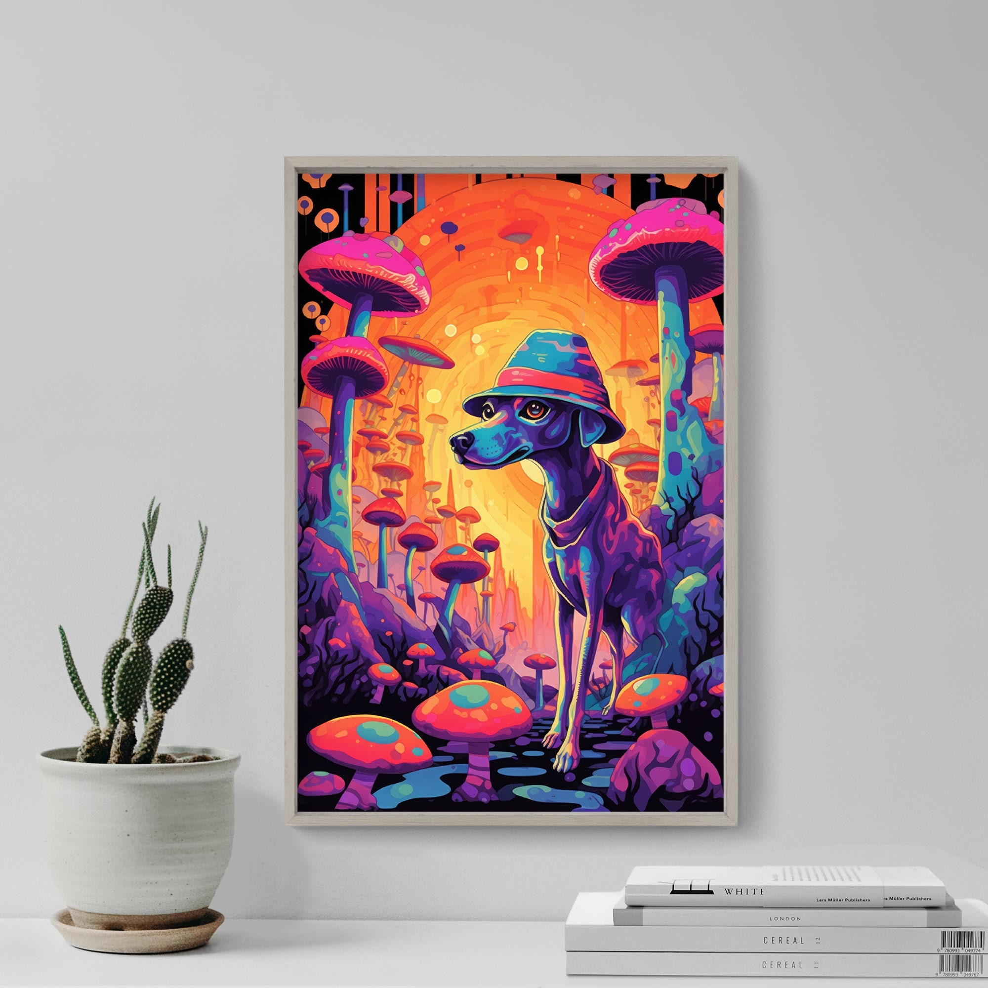 Hallucinogenic Dog 2 - Art Print Poster Painting - Museum Quality Giclee Home Wall Décor