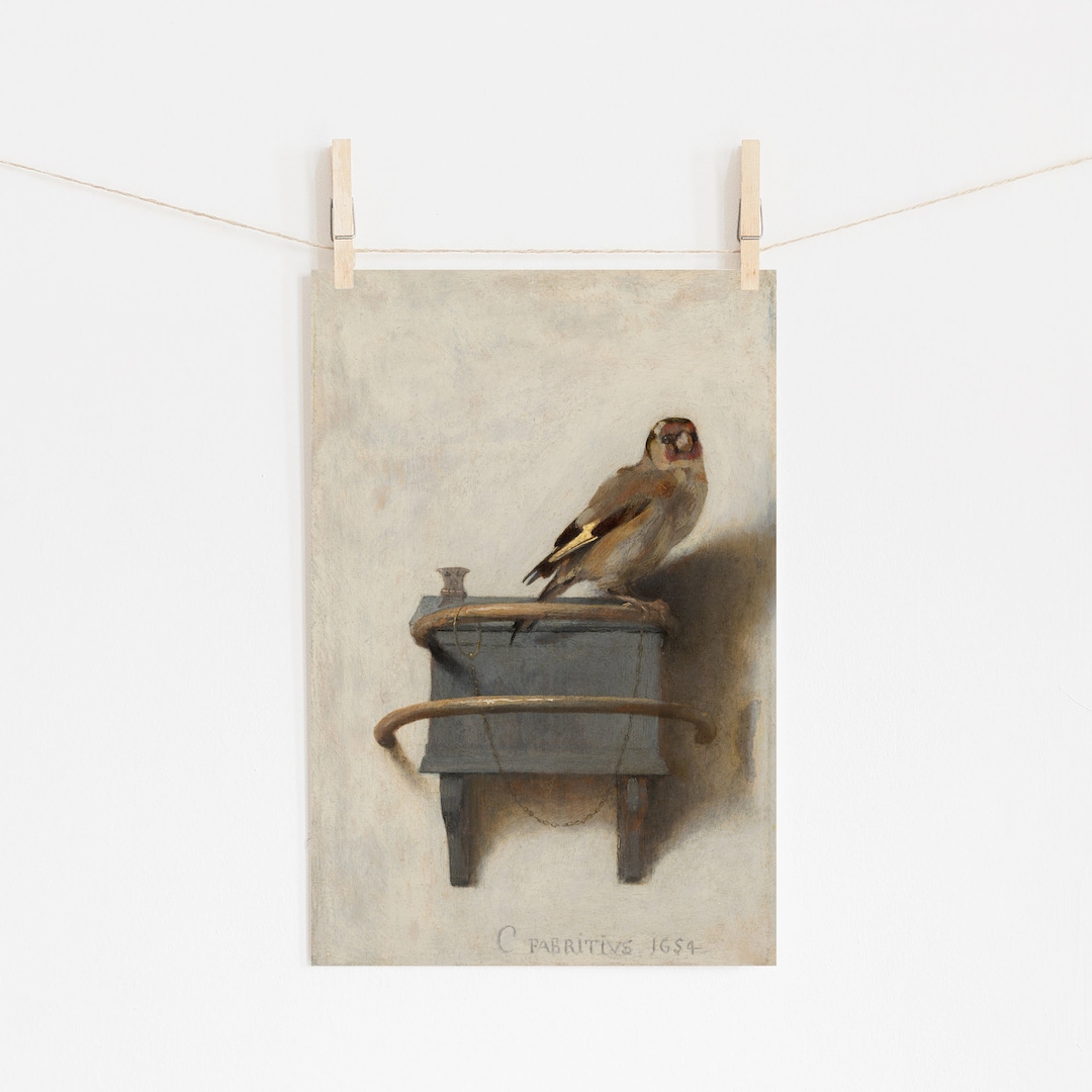 Carel Fabritius - the Goldfinch (1654) - Classic Painting Photo Poster ...