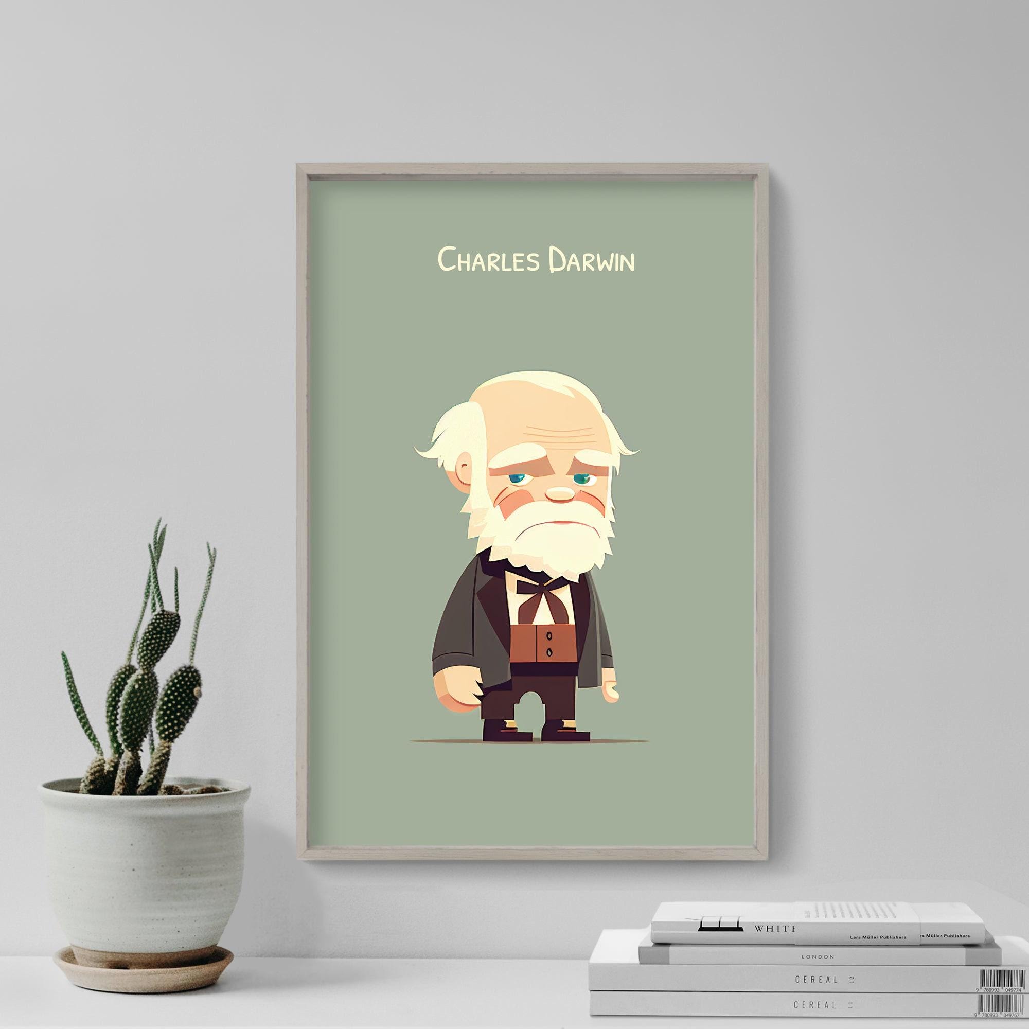 Charles Darwin - 3D Kids Drawing - Art Print Poster Painting - Museum ...