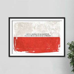 Polish Flag Motivational Print - National Pride Quote - Unique Photo Poster - Poland
