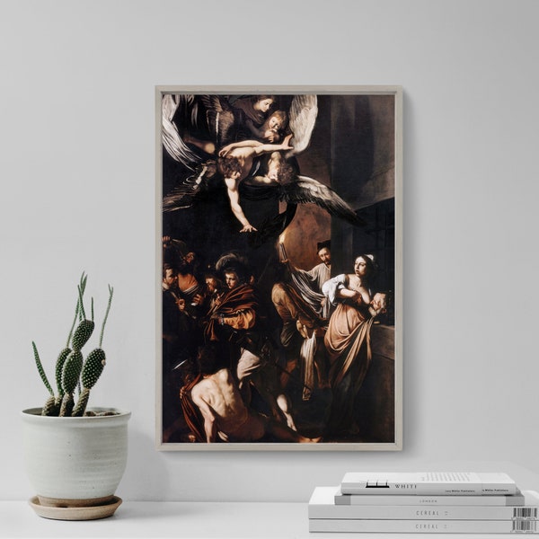 Caravaggio - The Seven Works of Mercy (1607) - Classic Painting Photo Poster Print Art Gift Home Wall Decor