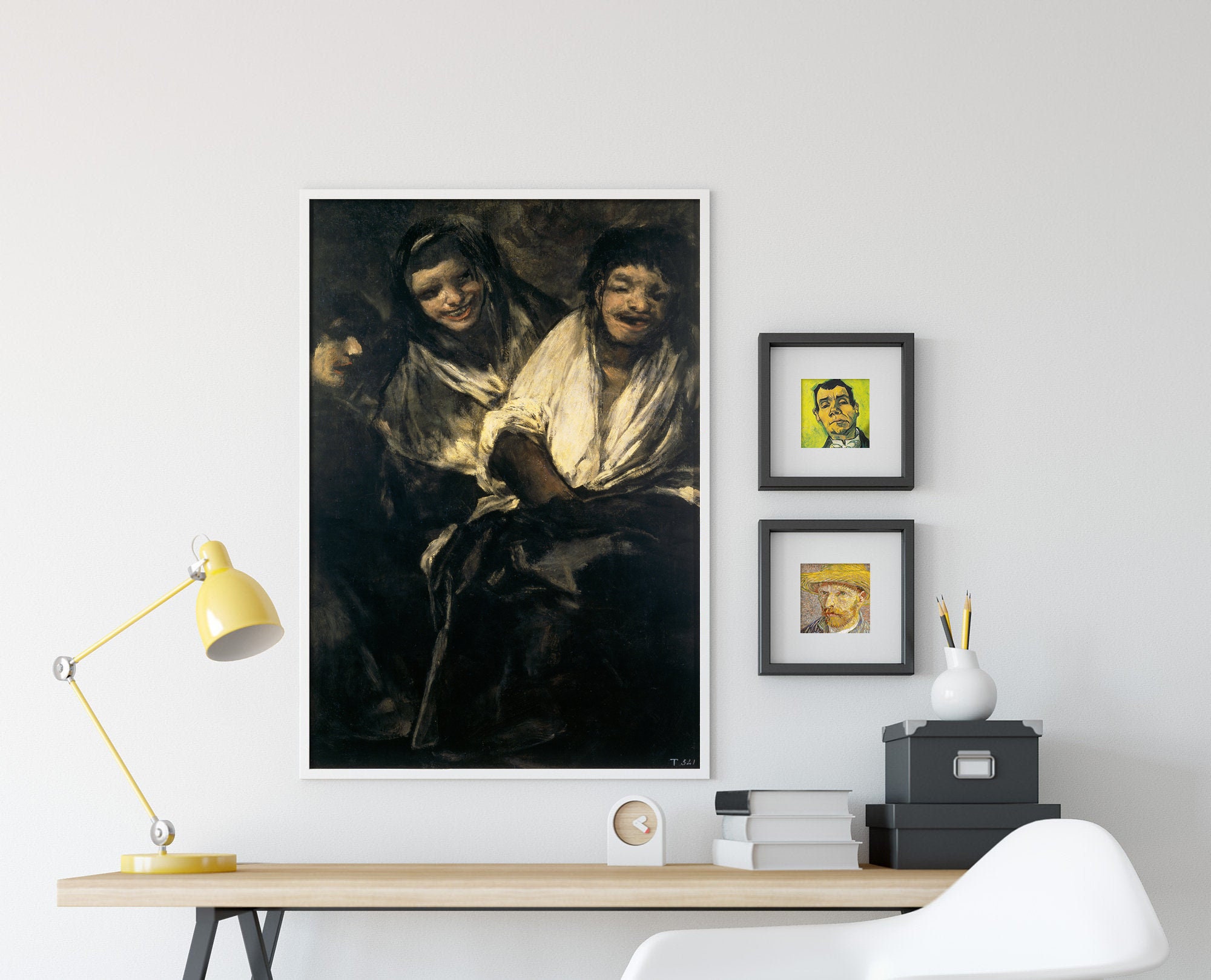 Francisco Goya - Man Mocked by Two Women (1823) - Classic Painting