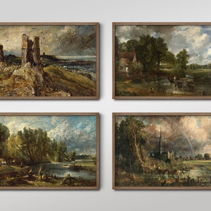 Set of Four John Constable Prints - 4 Classic Paintings - Photo Poster Wall Art Gift Giclée Museum Quality - English Countryside Landscape