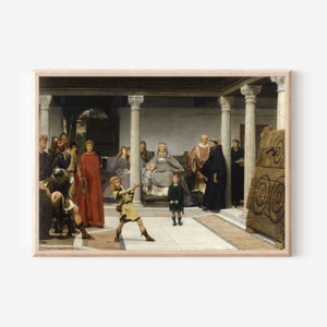 Lawrence Alma-Tadema - Education of the Children of Clovis School of Vengeance (1861) - Classic Painting Photo Poster Print Art Gift