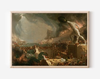 Thomas Cole - The Course of Empire - Destruction (1836) - Classic Painting Photo Poster Print Art Gift Wall Art Home Decor