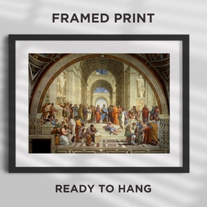 FRAMED PRINT - Raphael - The School of Athens (1511) - Classic Painting Photo Poster Print Art Gift Wall Decor - Ready to Hang Black Frame