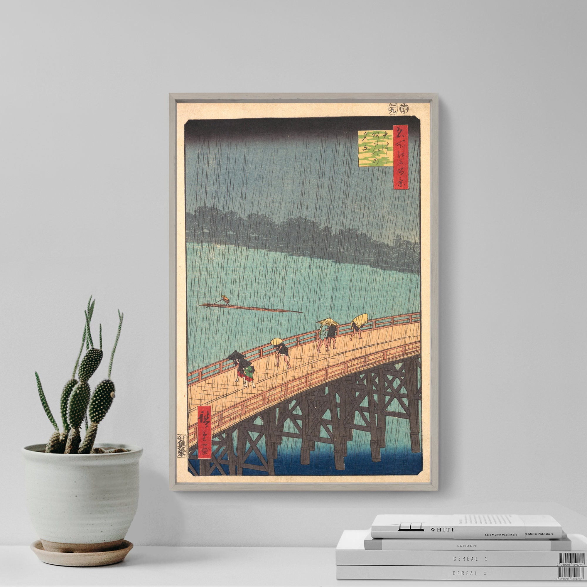 Utagawa Hiroshige - Sudden Shower Over Shin Ohashi Bridge