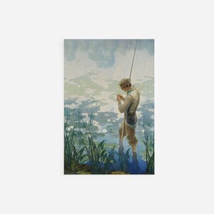 N. C. Wyeth - Henry David Thoreau Fishing (1936) - Poster avec impression d'art - Décoration murale giclée de qualité musée