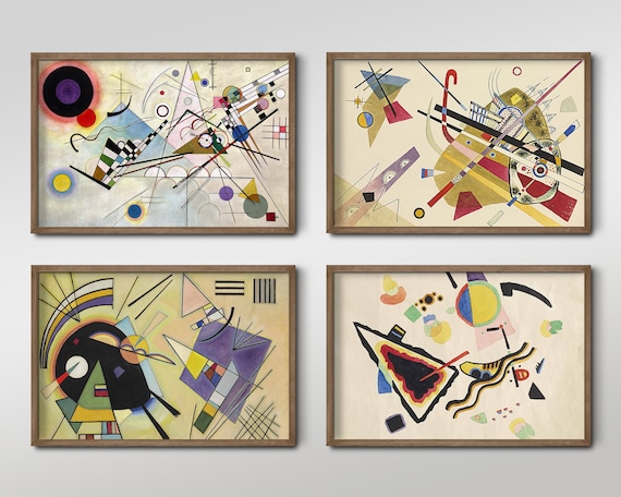 ワシリー・カンディンスキーのプリント4枚セット - クラシックな絵画4