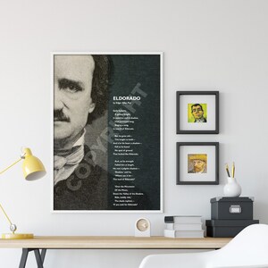Edgar Allan Poe Poem - Eldorado - Poster Original Art Print Photo - Allen Poetry