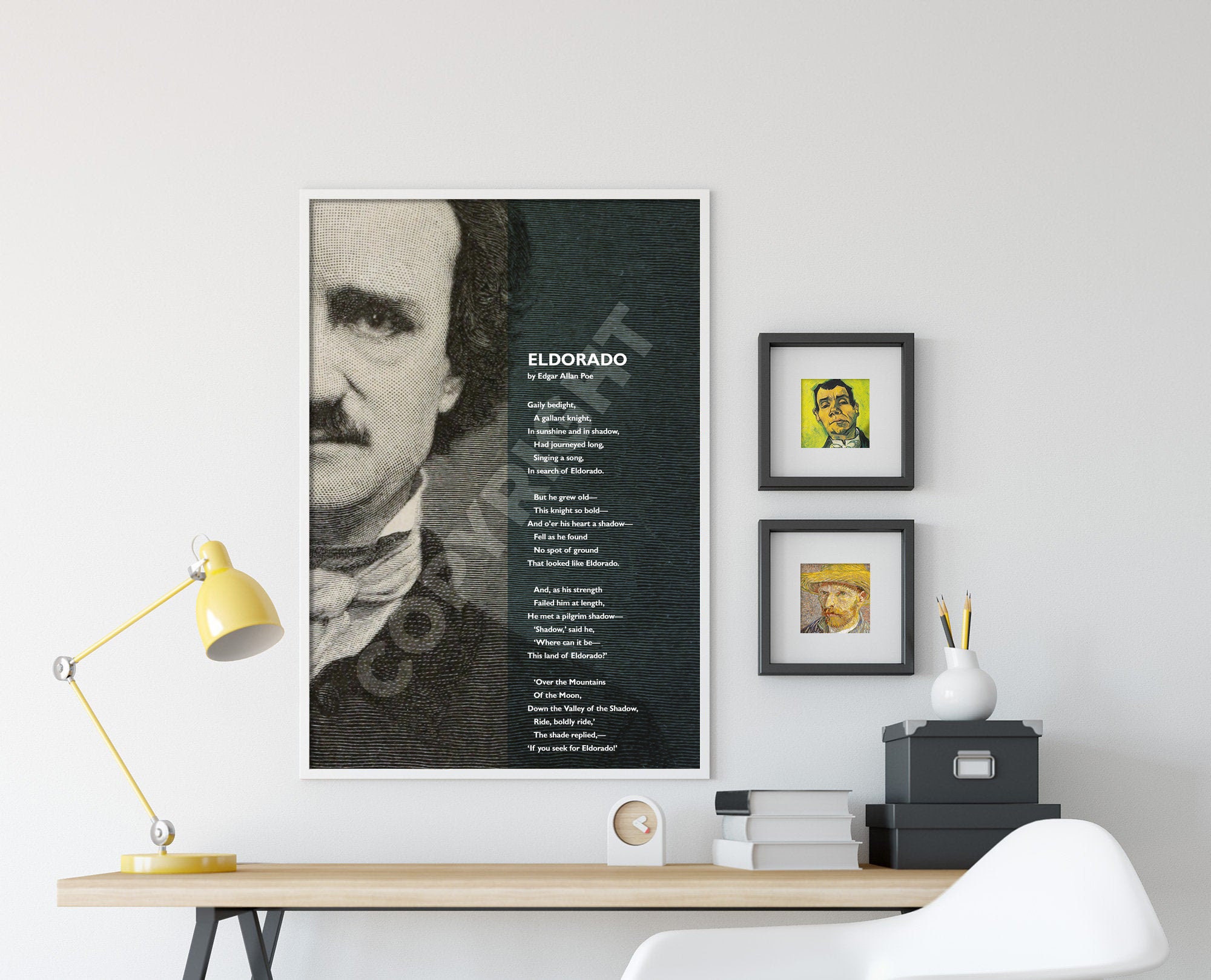 Edgar Allan Poe Poem Eldorado Poster Original Art Print | Etsy