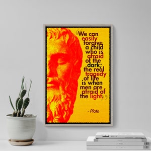 Plato Original Art Print - Photo Poster Gift Wall Decor Quote - Inspiration Motivation Motivational Greek Philosophy Wisdom Religious