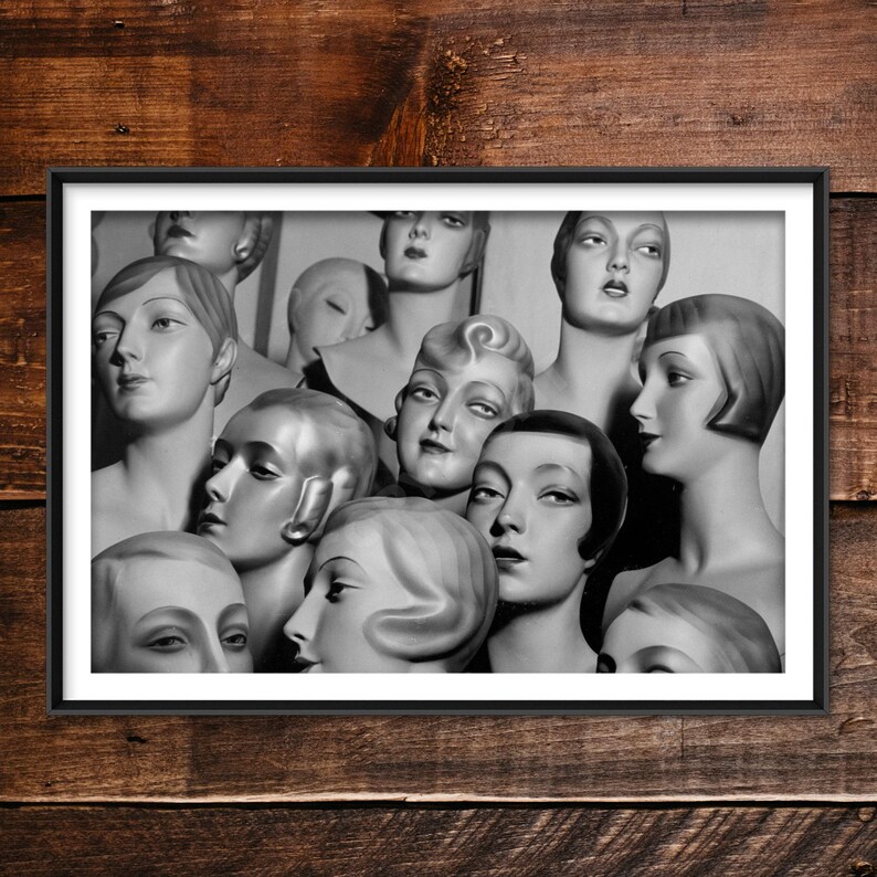 Mannequin Heads (1920) - Vintage Photograph, Photo, Poster, Print, Art Gift, Decor 1920s Fashion - Fashion Wall Art - Fashion Art - 1930s image 4