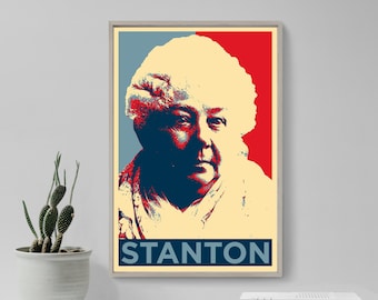 Elizabeth Cady Stanton Original Art Print - Photo Poster Gift Home Wall Decor - Hope Parody Slavery Civil Rights Abolitionist