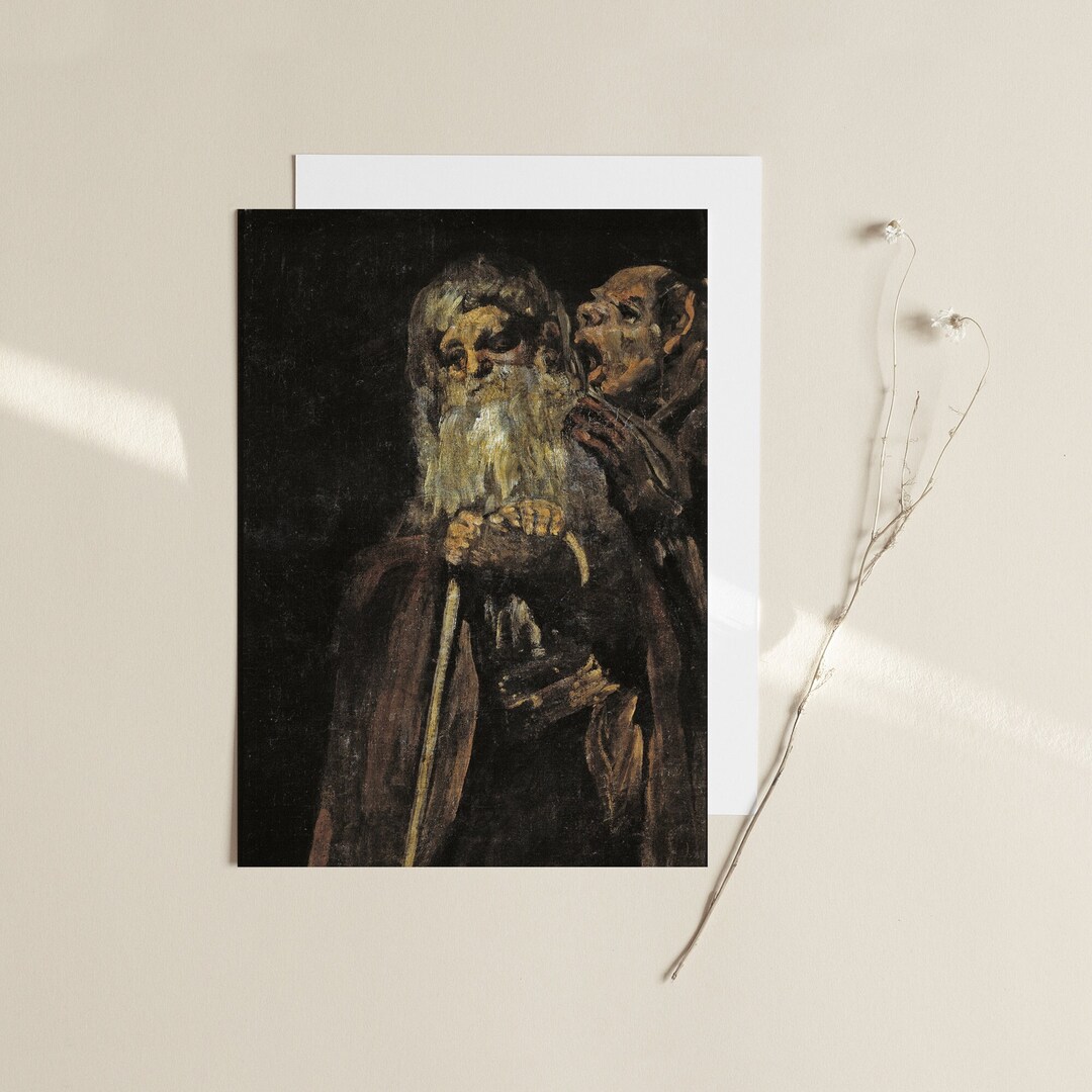 Francisco Goya - Two Old Men (1821) - Classic Painting Photo