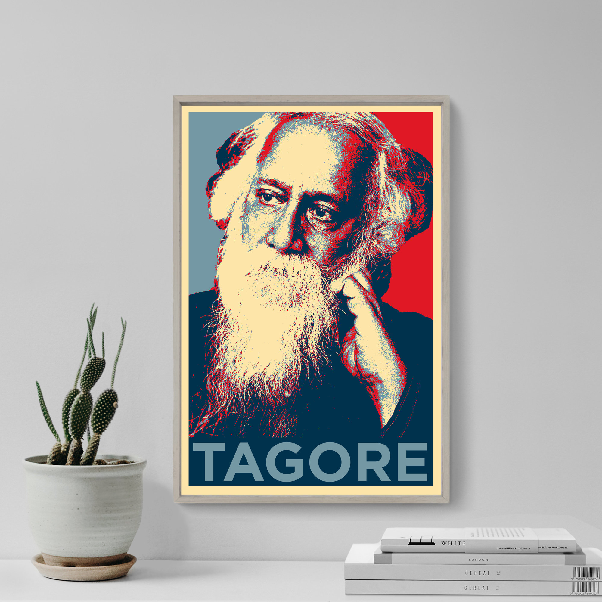 Rabindranath Tagore Original Art Print - Photo Poster Gift Home Wall Decor - Hope Bhanu Singha Thakur, Poet, Gitanjali