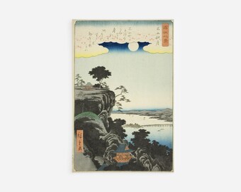 Utagawa Hiroshige - Eight Views of Omi - Autumn Moon over Ishiyama Temple (1857) - Painting Photo Poster Print Art Gift Giclée Japan Ukiyo-e