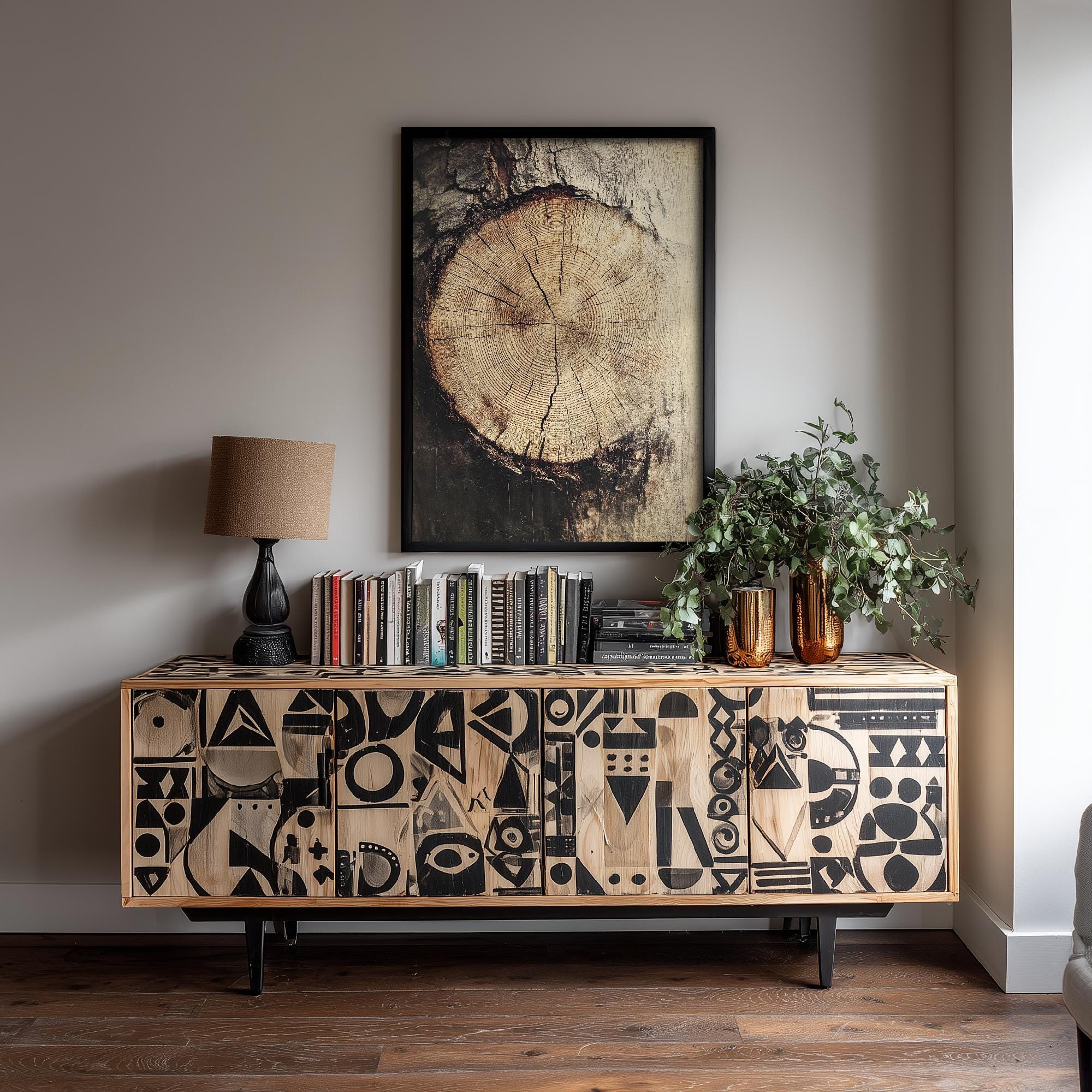 Tree Stump Rings Mural Tree Rings Stumps Painting V2 - Natural Pattern Art Print - Photo ...