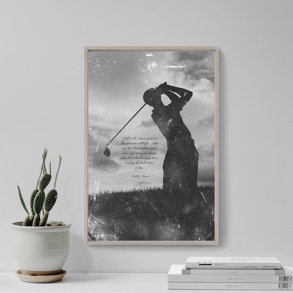 Motivational Golf Quote "...Play the ball where it lies." Original Art Print Photo Poster Gift Motivation Golfing