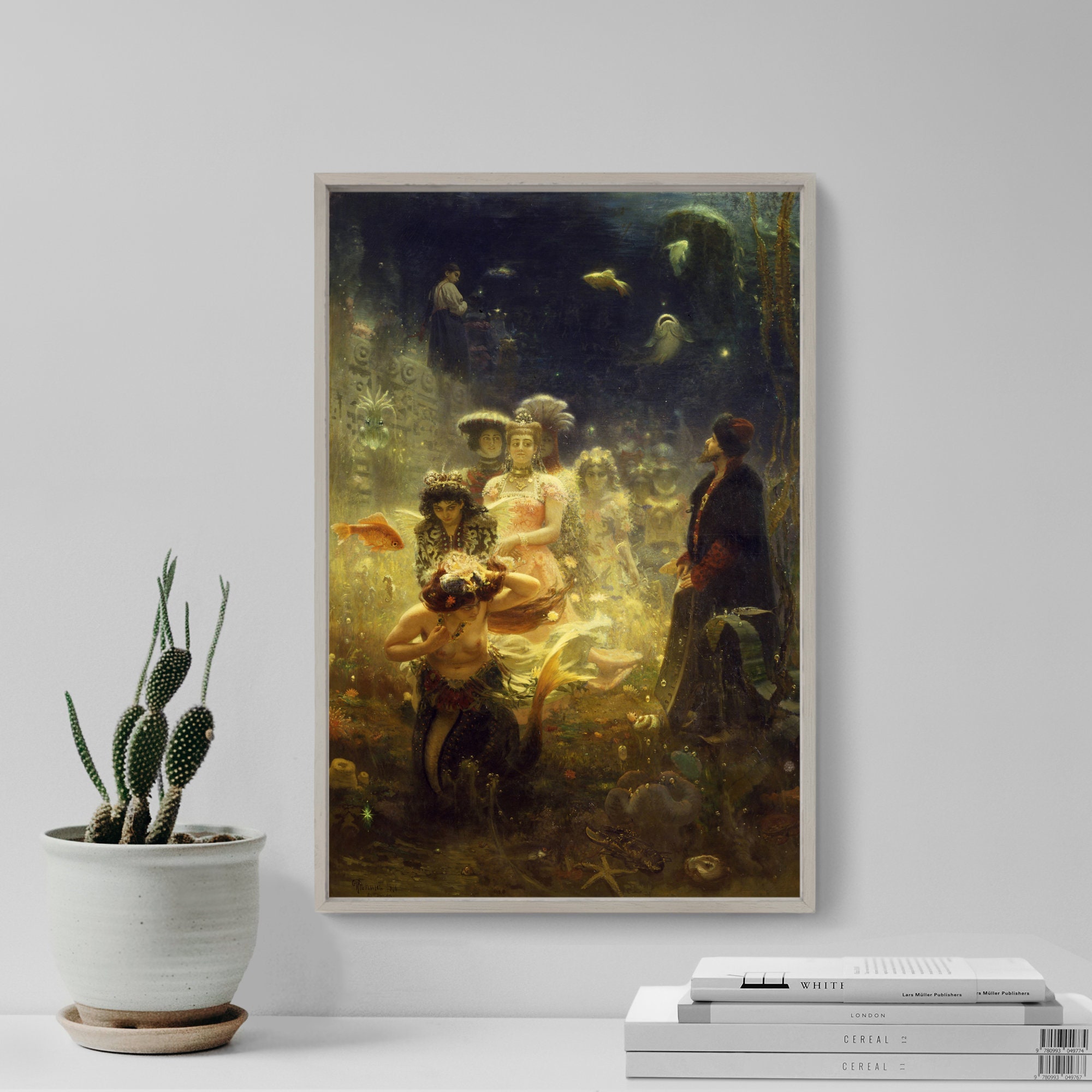 イリヤ・レーピン - 水中王国のサトコ（1876年） - 絵画、写真