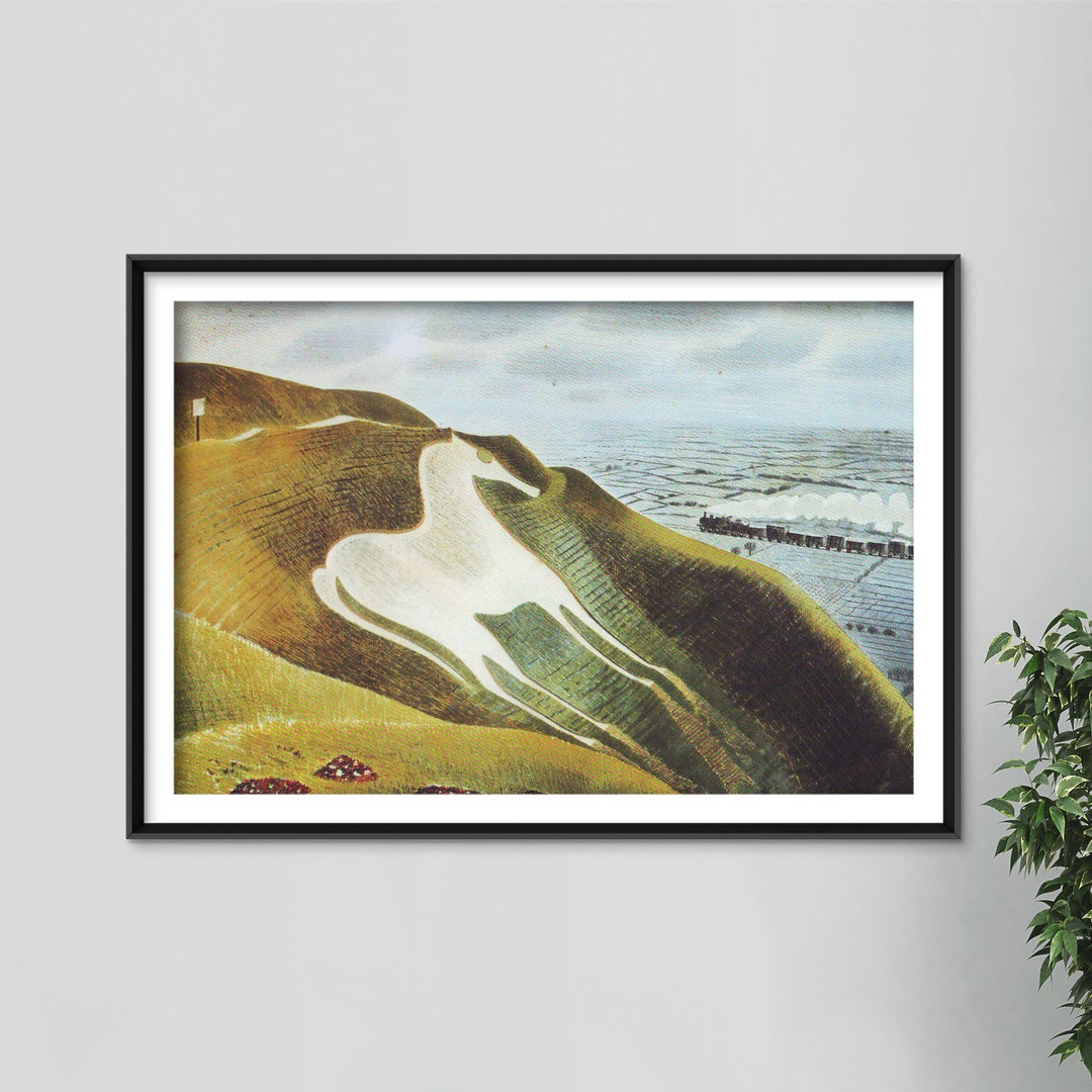 Eric Ravilious - the Westbury Horse (1939) - Classic Painting Photo ...