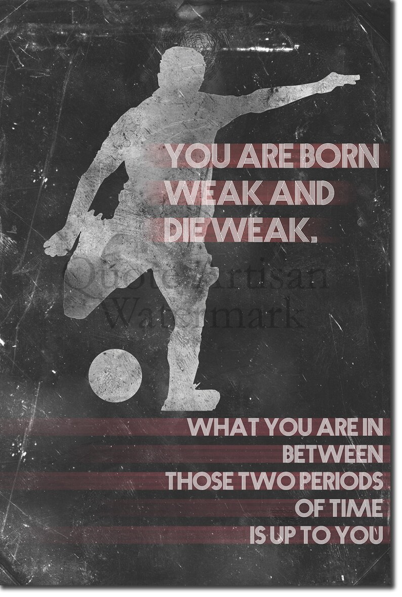 Football / Soccer Motivational Poster 02 You are born Etsy