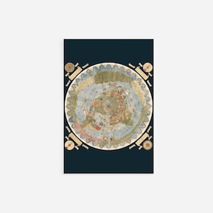 Map of The World - Urbano Monte (1587) - Art Print Poster Painting - Museum Quality Giclee Home Wall Décor