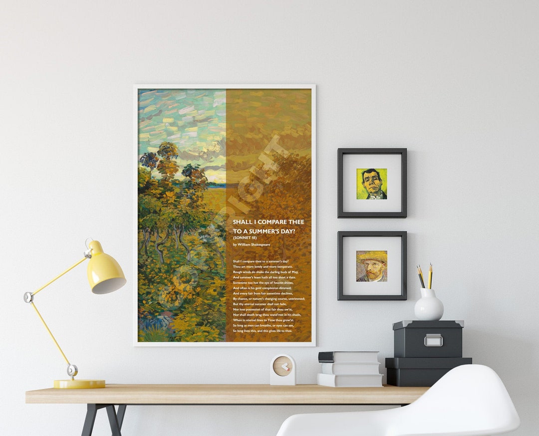 William Shakespeare Poem Shall I Compare Thee to a Summer's Day Poster