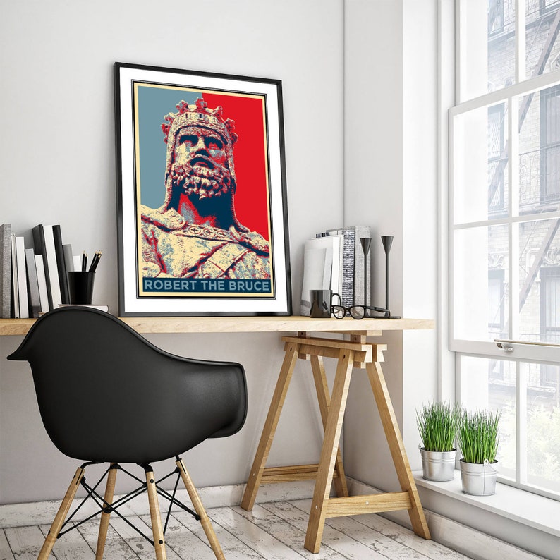 Robert The Bruce Original Art Print Photo Poster Gift Wall Decor Hope Portrait, Robert I, King of Scotland, William Wallace afbeelding 3