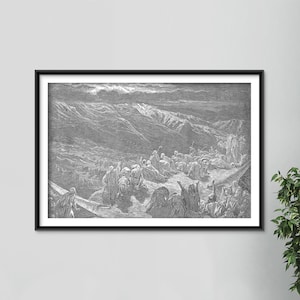 Gustave Dore - The Giving of the Law on Mount Sinai (1866) - Drawing Photo Poster Print Art Gift Museum Gallery Giclee Bible