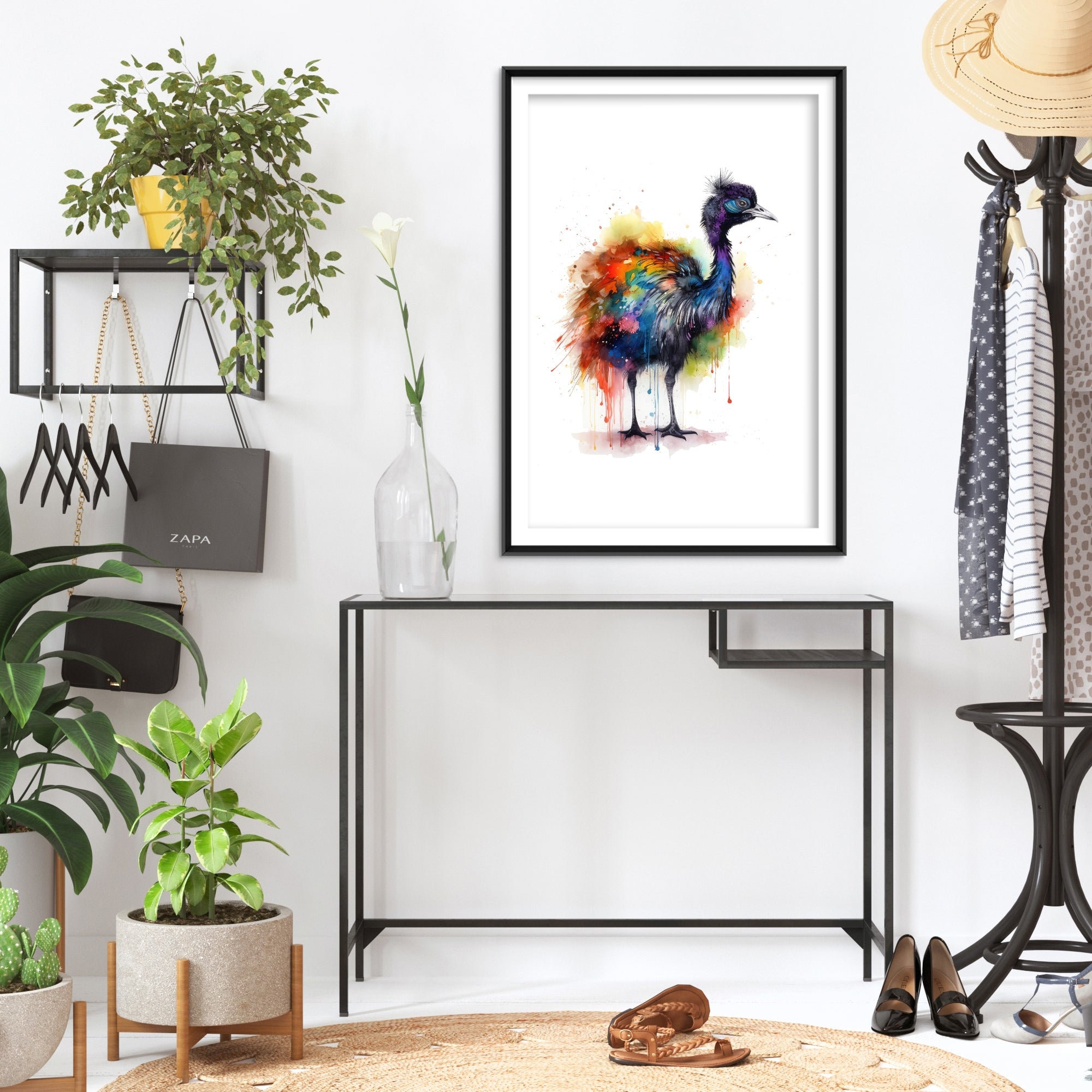 Watercolour Animal Emu - Art Print Poster Painting - Museum Quality ...