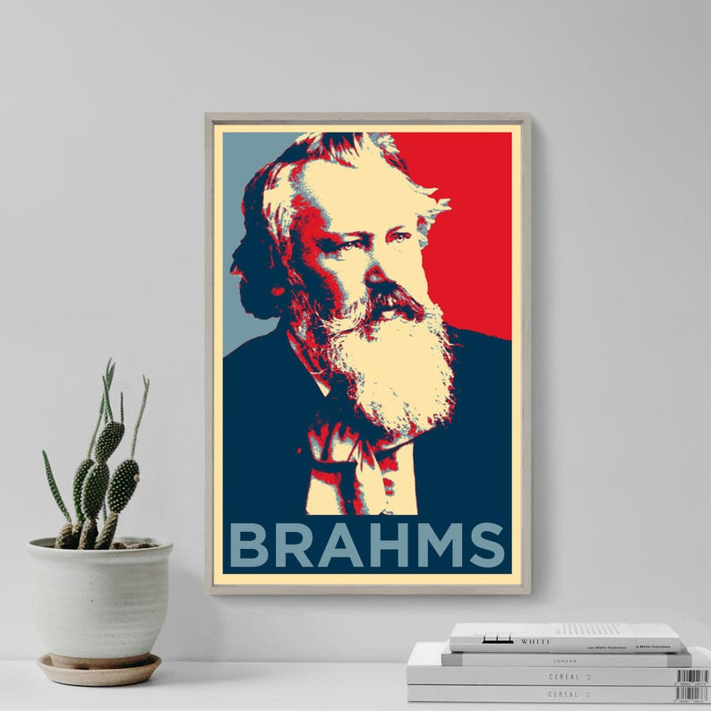 Johannes Brahms Original Art Print - Photo Poster Gift - Composer Musician Classical Music image 1