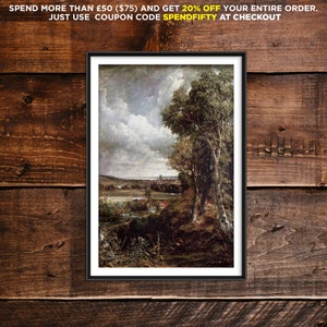 John Constable - Dedham Vale (1802) - Reproduction of a Classic Painting - Photo Poster Print Art Gift Landscape Painter