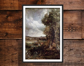 John Constable - Dedham Vale (1802) - Reproduction of a Classic Painting - Photo Poster Print Art Gift Landscape Painter