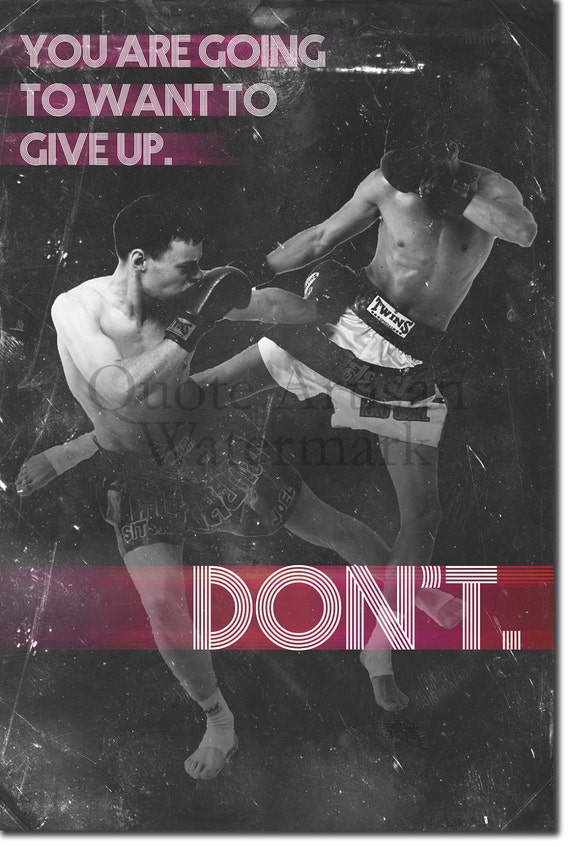 Muay Thai Motivacional impresión fotográfica 06 motivación citar Cartel Mma Artes Marciales