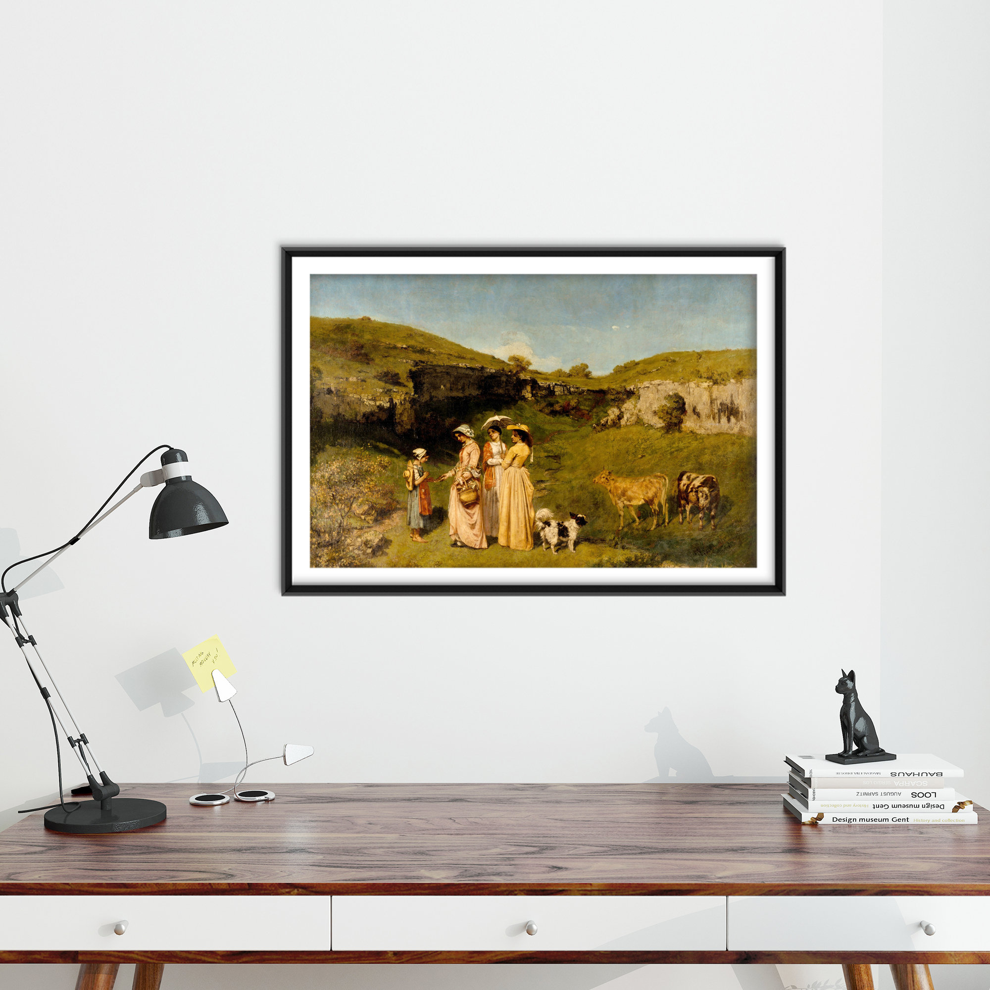 ギュスターヴ・クールベ、【村の娘たち】、希少な額装用画集より、状態良好 ギュスターヴ・クールベ、【村の娘たち】、希少な額装用画集より、状態