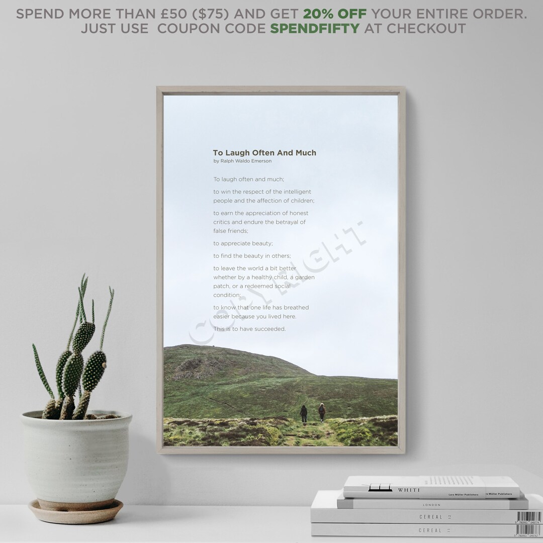 To Laugh Often and Much Poem by Ralph Waldo Emerson - Art Print Poster ...