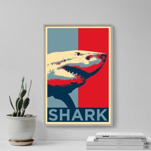 Great White Shark Original Art Print - Photo Poster Gift Wall Decor Home - Animal Predator Horror