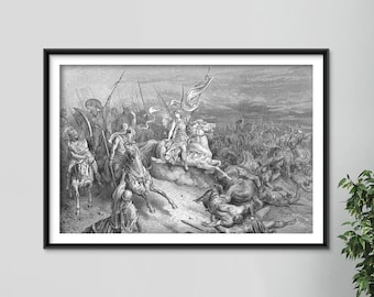 Gustave Dore - The Angel is Sent to Deliver Israel (1866) - Drawing Photo Poster Print Art Gift Home Museum Gallery Giclee Bible