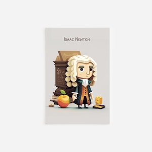 Isaac Newton - 3D Kids Drawing - Art Print Poster Painting - Museum Quality Giclee Home Wall Décor