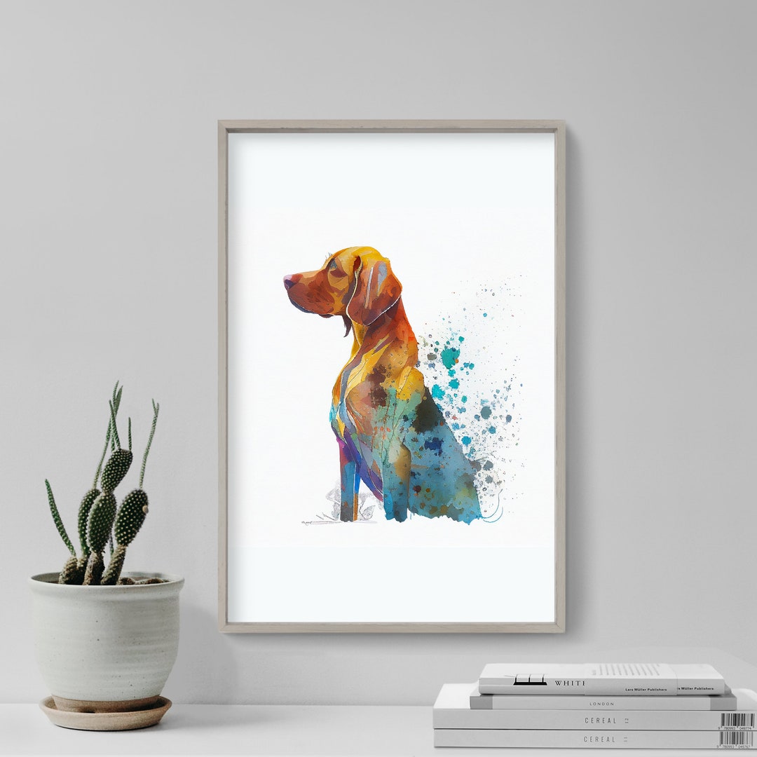 Artery8 Grußkarte - Ungarischer Vizsla In Aquarell, 17,5x12,5 Cm, Blanko Innen, Mit Umschlag - Perfektes Geschenk