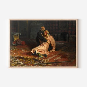 Ilya Repin Ivan il Terribile che uccide suo figlio 1885 Pittura classica Foto Poster Stampa Art Gift Home Wall Decor Father Murder immagine 4