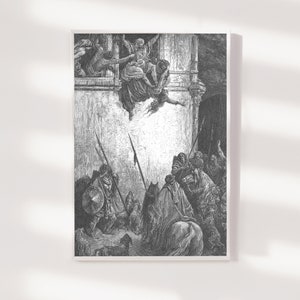 Gustave Dore - The Death of Jezebel (1866) - Drawing Photo Poster Print Art Gift Museum Gallery Giclee Bible