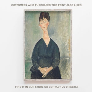 Amedeo Modigliani - Flicka i grön blus (1917) - Klassisk målning Fotoaffisch Konstgåva Väggdekoration Heminredning bild 9