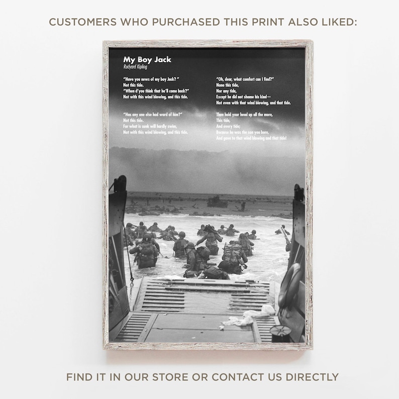 Rudyard Kipling Poem My Boy Jack Poster Original Art Print Etsy