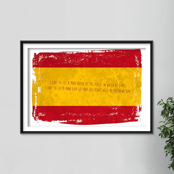 Spanische Flagge Motivationsdruck National Pride Zitat Einzigartiges Foto  Poster Spanien - .de